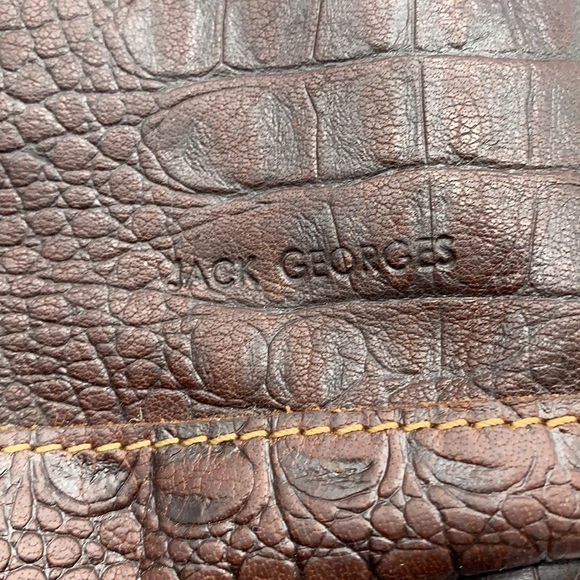 Jack Georges Brown Leather Aligator Embossed Backpack. BRN1589B main image 13